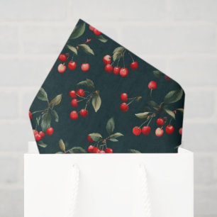 Papel De Seda Patrón de cerezas rojas elegantes para decoupage