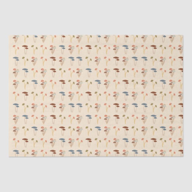 Papel De Seda Patrón de champiñones (Anverso)