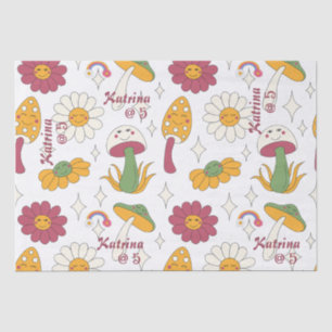 Papel De Seda Patrón de champiñones, arcoiris y maricones colori