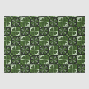 Papel De Seda Patrón de cheques de Shamrock