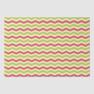 Papel De Seda Patrón de cheurón verde rosa y amarillo
