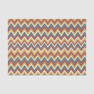 Papel De Seda Patrón de Chevron Zigzag Boho Chic Vibrante y Colo