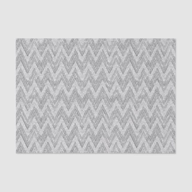 Papel De Seda Patrón de Chevron Zigzag, Purpurina de SilverFaux (Anverso)