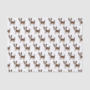 Papel De Seda Patrón de Chihuahua de capa lisa tricolor de choco
