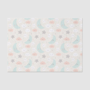 Papel De Seda Patrón de cielo dulce sonriente Pastel