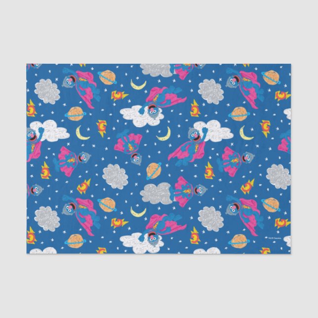 Papel De Seda Patrón de cielo nocturno de Super Grover 2.0 (Anverso)