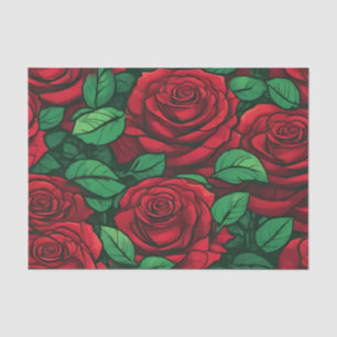Papel De Seda Patrón de cierre de rosa roja