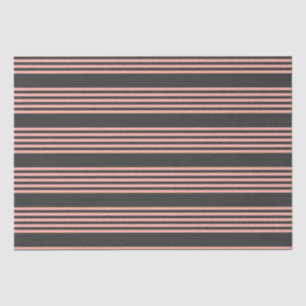 Papel De Seda Patrón de cinco bandas de coral y carbón vegetal
