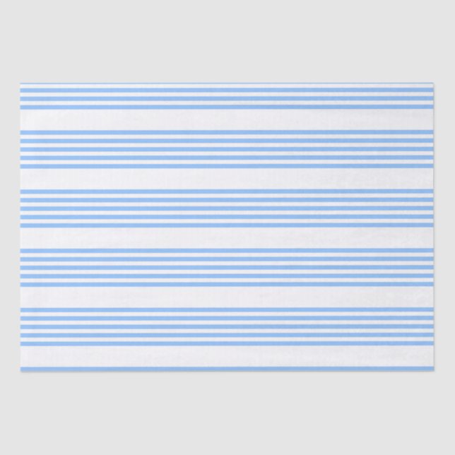 Papel De Seda Patrón de cinco rayas azul y blanco (Anverso)