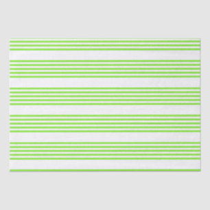Papel De Seda Patrón de cinco rayas blanco y verde limón