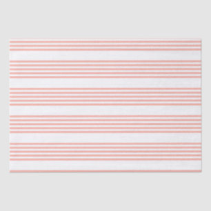 Papel De Seda Patrón de cinco rayas de coral y blanco