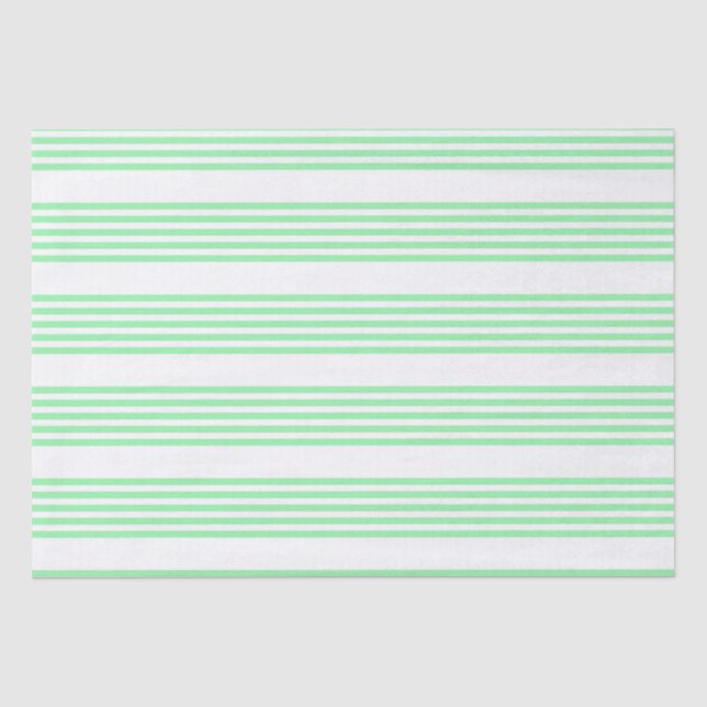 Papel De Seda Patrón de cinco rayas verdes y blancas (Anverso)