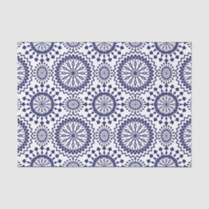 Papel De Seda Patrón de círculo blanco azul marino