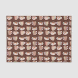Papel De Seda Patrón de círculo cálido en tazas de café