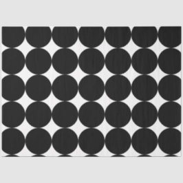 Papel De Seda Patrón de círculo geométrico retro blanco negro