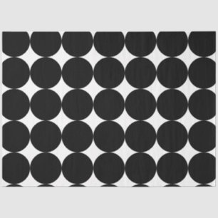 Papel De Seda Patrón de círculo geométrico retro blanco negro