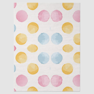 Papel De Seda Patrón de círculo moderno amarillo, rosa y azul