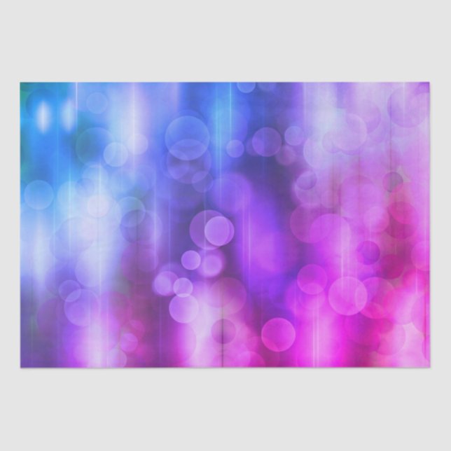 Papel De Seda Patrón de círculos abstractos rosados y púrpura (Anverso)