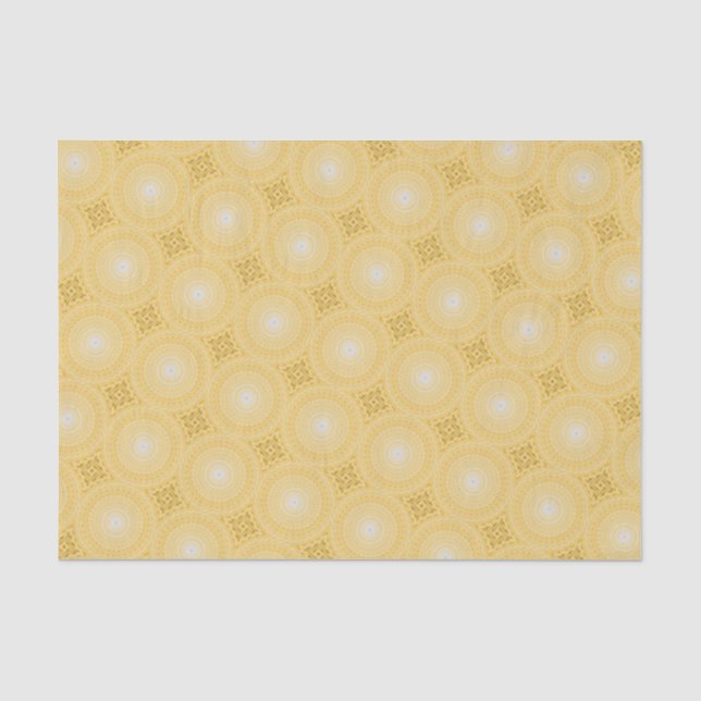 Papel De Seda Patrón de círculos amarillos (Anverso)