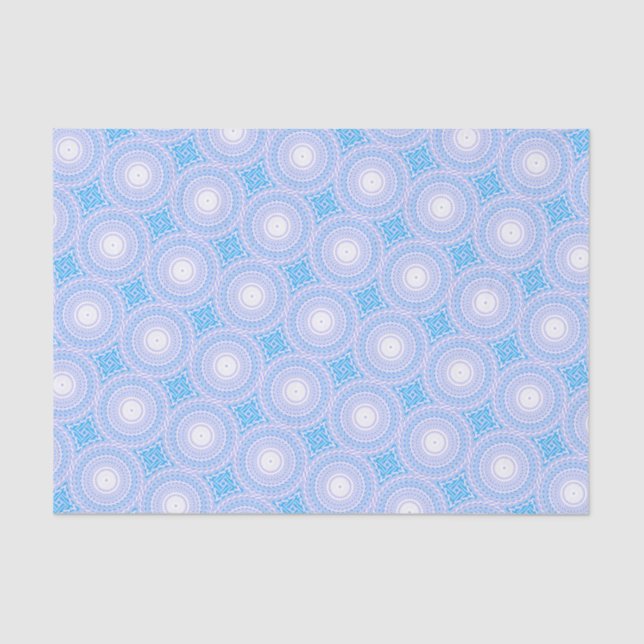 Papel De Seda Patrón de círculos azules del cielo (Anverso)