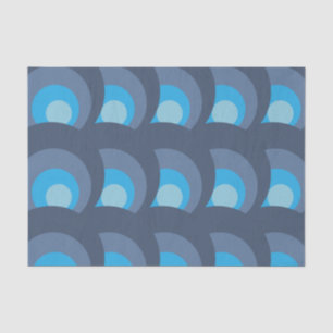Papel De Seda Patrón de círculos azules retro