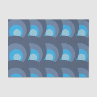 Papel De Seda Patrón de círculos azules retro