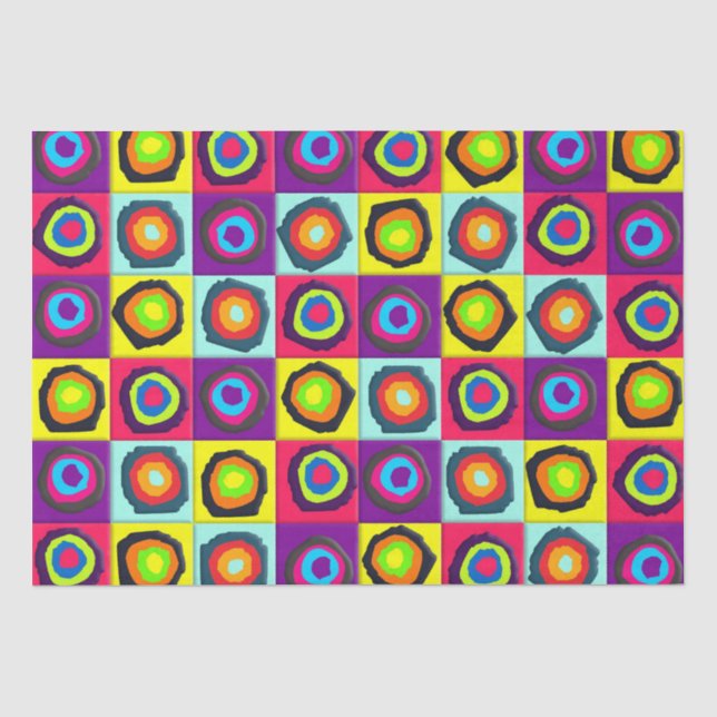 Papel De Seda Patrón de Círculos Coloridos (Anverso)