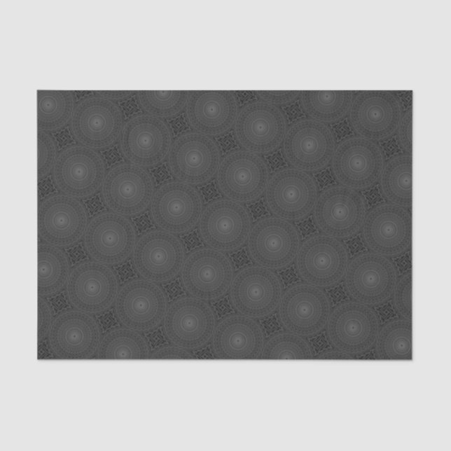 Papel De Seda Patrón de círculos de carbón vegetal (Anverso)