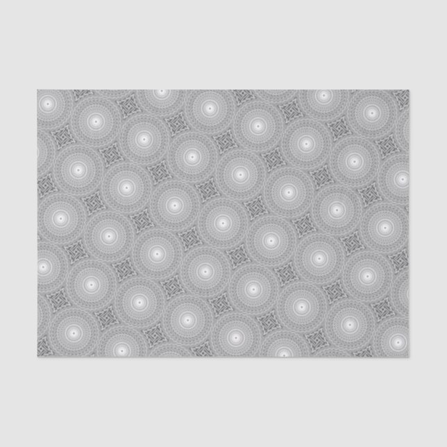 Papel De Seda Patrón de círculos de giro gris (Anverso)