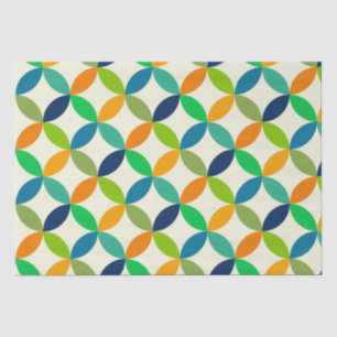Papel De Seda Patrón de círculos geométricos minimalista de medi