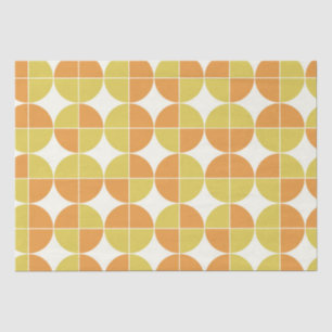 Papel De Seda Patrón de círculos naranja y amarillo de mediados