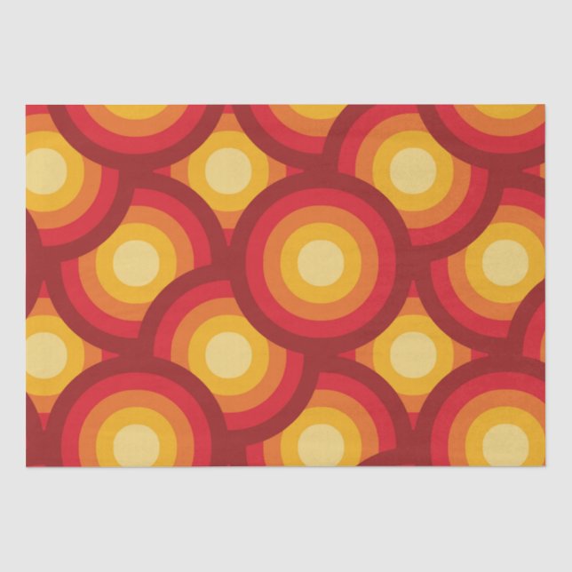 Papel De Seda Patrón de círculos retro groovy de los 70  (Anverso)