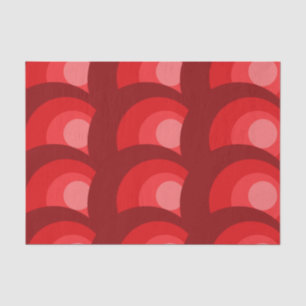 Papel De Seda Patrón de círculos rojos retro