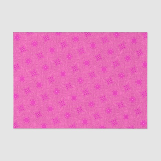 Papel De Seda Patrón de círculos rosados calientes (Anverso)