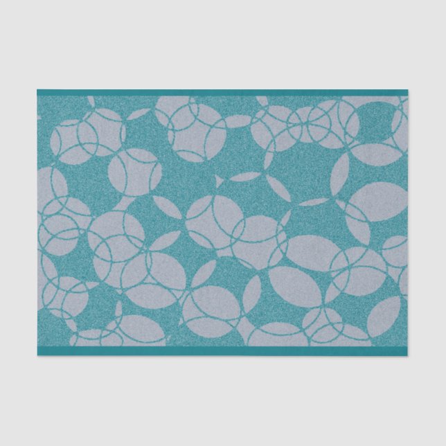 Papel De Seda Patrón de círculos turquesa abstractos (Anverso)