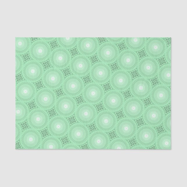 Papel De Seda Patrón de círculos verdes de primavera (Anverso)