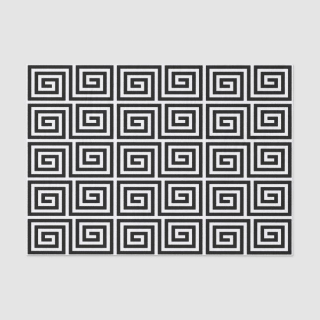Papel De Seda Patrón de clave griega (Anverso)
