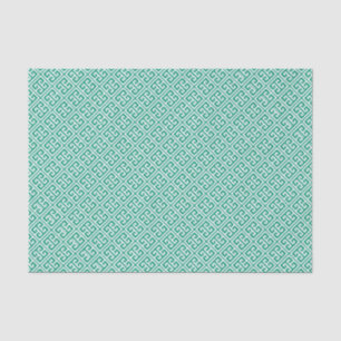 Papel De Seda Patrón de claves griegas verde esmeralda