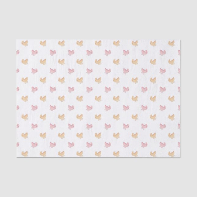 Papel De Seda Patrón de Cochecito de Bebé Rosa Lindo (Anverso)