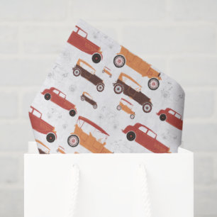 Papel De Seda Patrón de Coches Clásicos Antiguos