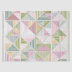 Papel De Seda Patrón de colcha geométrico cottagecore pastel