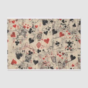 Papel De Seda Patrón de Collage de Cartas de Juego