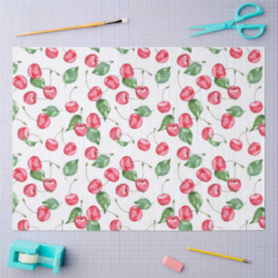 Papel De Seda Patrón de color de agua de cereza