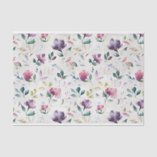 Papel De Seda Patrón de color de agua rosa y morado
