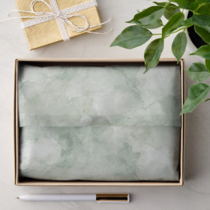 Papel De Seda patrón de color de agua verde de sabio