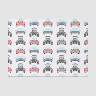 Papel De Seda Patrón de color de agua vintage de los autos retro