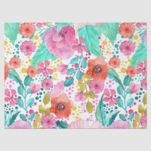 Papel De Seda Patrón de coloración de flores de color