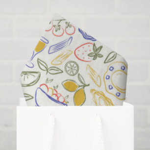 Papel De Seda Patrón de comida italiana