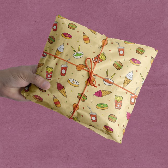 Papel De Seda Patrón de comida rápida Amarillo (Subido por el creador)