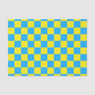 Papel De Seda Patrón de comprobación de color azul amarillo